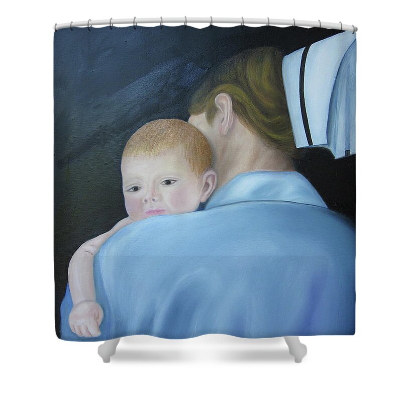 Nursing Shower Curtain featuring the painting Comforting A Tradition of Caring by Marlyn Boyd