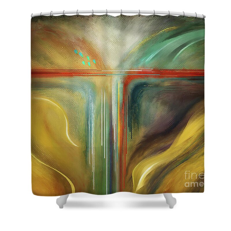 Abstract Shower Curtain featuring the digital art Coming Or Going by Lois Bryan
