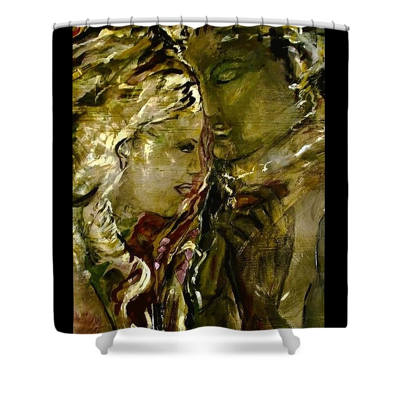 Figural Shower Curtain featuring the painting Complet by Dawn Caravetta Fisher