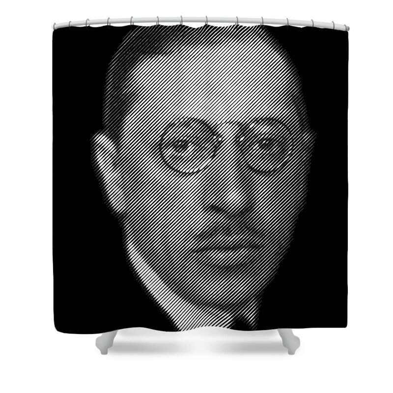Igor Shower Curtain featuring the digital art composer Igor Stravinsky by Cu Biz