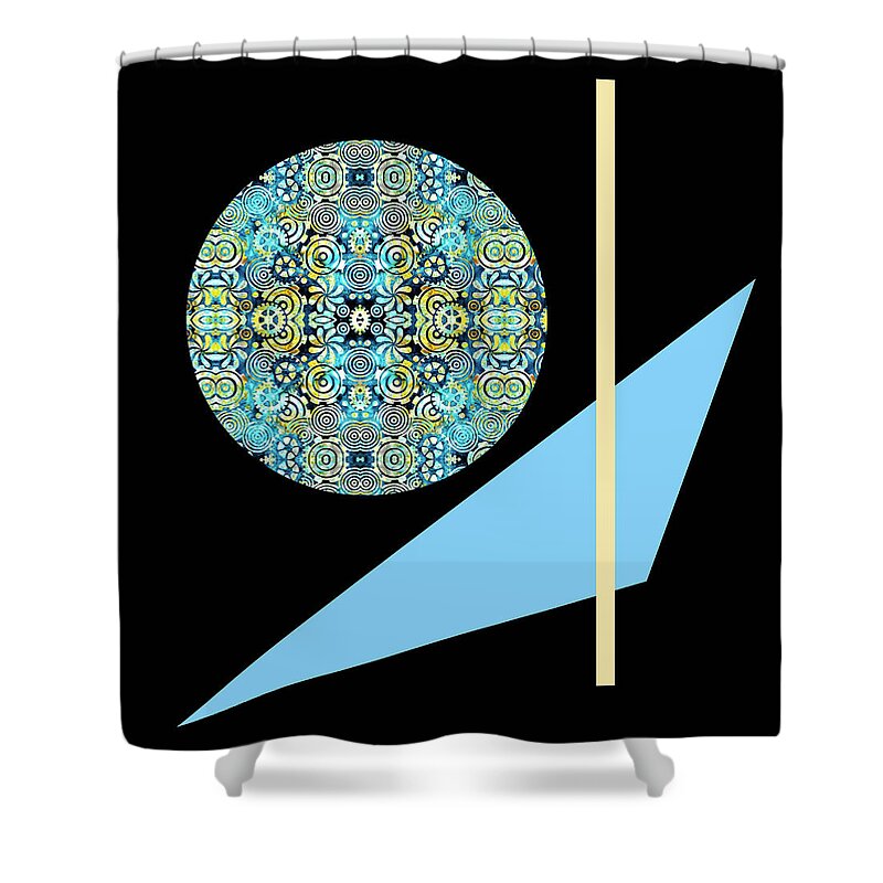 Square Abstract Shower Curtain featuring the digital art Composition Square by Lorena Cassady