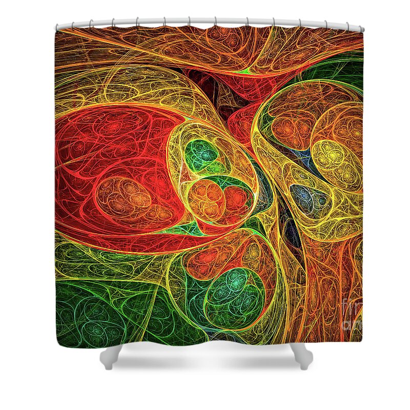 Abstract Shower Curtain featuring the digital art Conception Abstract by Olga Hamilton