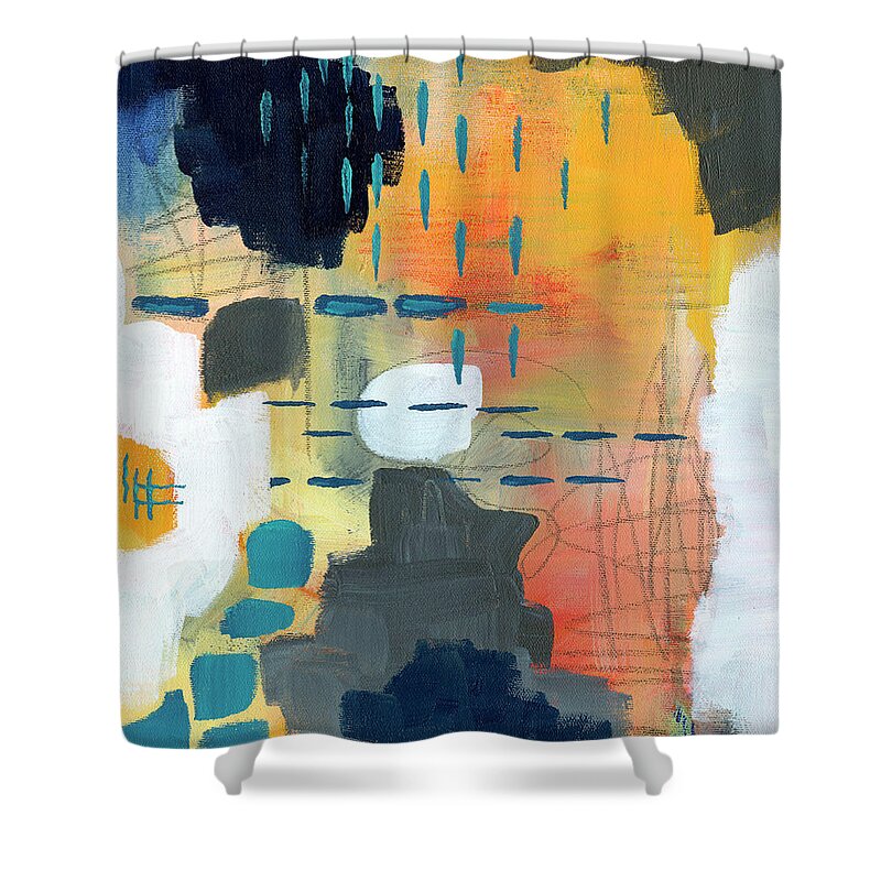 Abstract Shower Curtain featuring the painting Conflict Resolution by Jennifer Lommers
