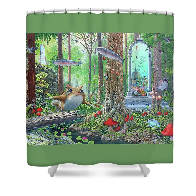 Portal Shower Curtain featuring the painting Confusion by Michael Goguen