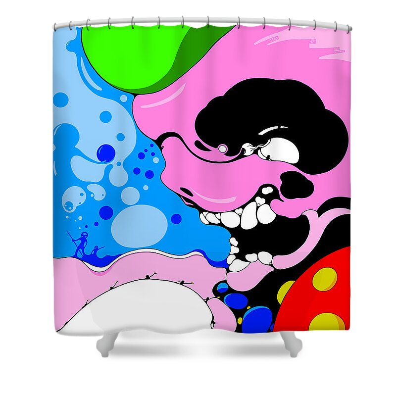 Pirate Shower Curtain featuring the digital art Cons Piracy by Craig Tilley