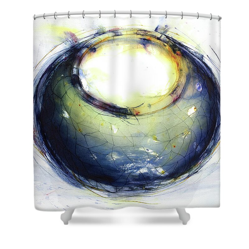  Shower Curtain featuring the painting 'Contained' by Petra Rau