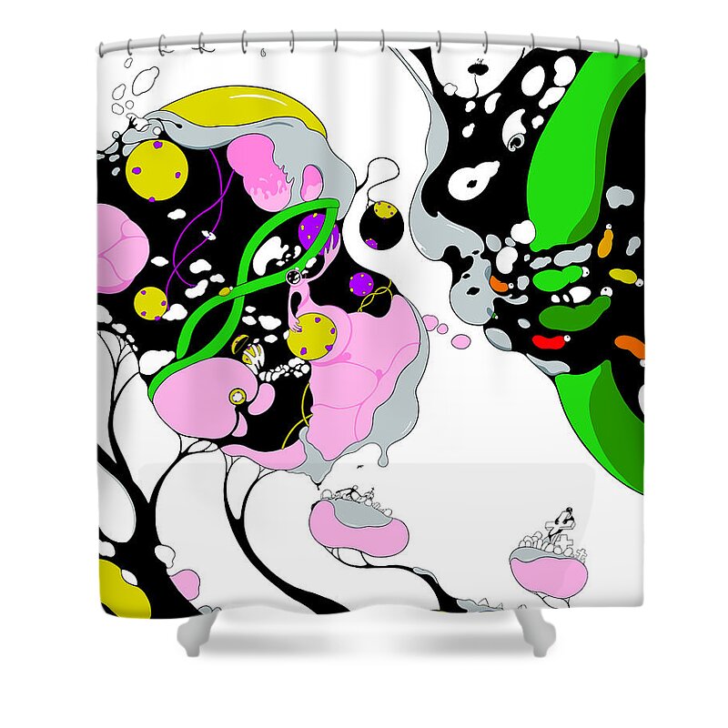 Pandemic Shower Curtain featuring the drawing Contamination by Craig Tilley