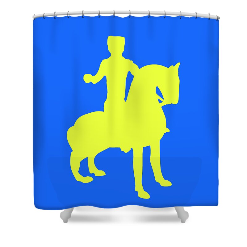 Aquamanile In The Form Of A Mounted Knight Shower Curtain featuring the digital art Contemporary 13 Anonymous by David Bridburg