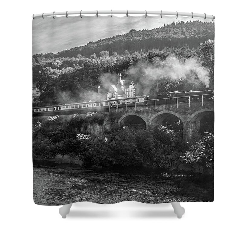 Train Shower Curtain featuring the photograph Conwy Valley Railway by Rob Hemphill