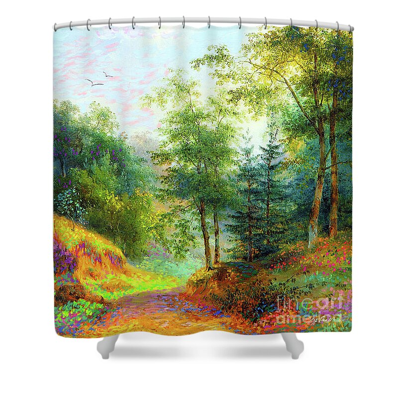 Landscape Shower Curtain featuring the painting Cool Summer Breeze by Jane Small
