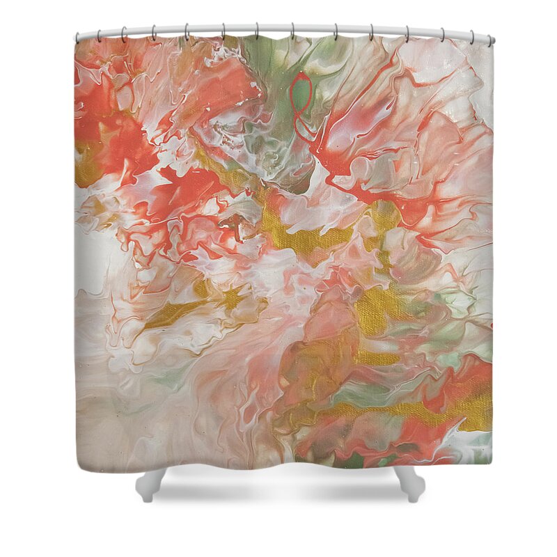 Coral Shower Curtain featuring the mixed media Coral 1 by Aimee Bruno