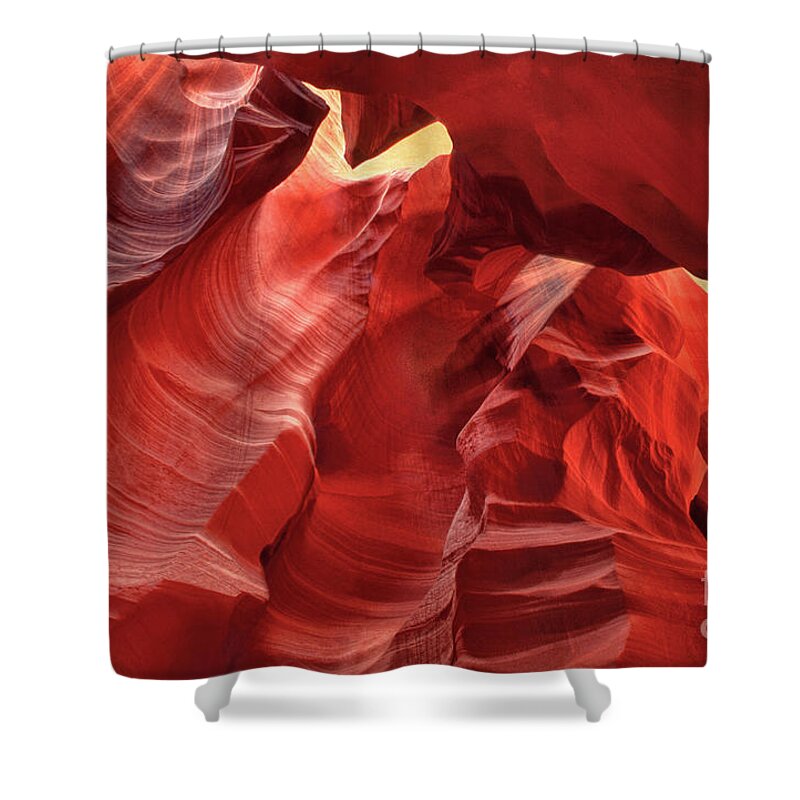 Dave Welling Shower Curtain featuring the photograph Corkscrew Or Upper Antelope Slot Canyon Arizon by Dave Welling