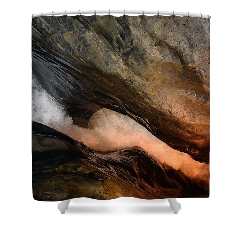 Trummelbach Shower Curtain featuring the photograph Corkscrew Waterfall - Switzerland by Two Small Potatoes