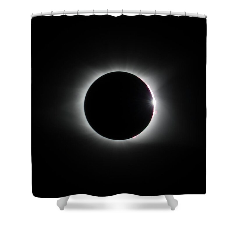 21 August 2017 Shower Curtain featuring the photograph Corona BW by Melissa Southern