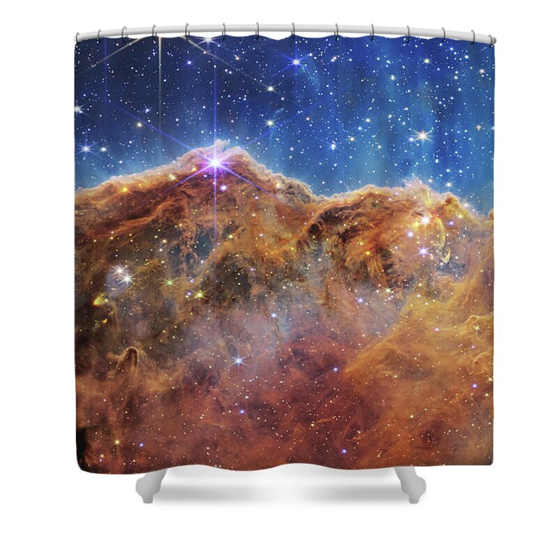 Ngc 3324 Shower Curtain featuring the photograph Cosmic Cliff Center Panel by Karen Foley