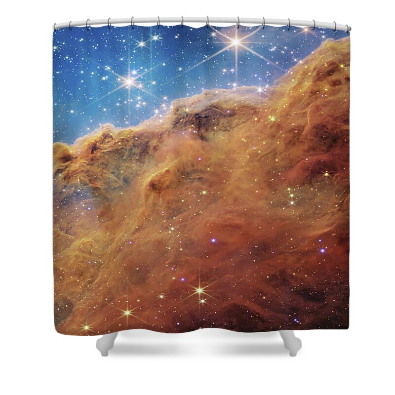 Ngc 3324 Shower Curtain featuring the photograph Cosmic Cliff Right Panel by Karen Foley