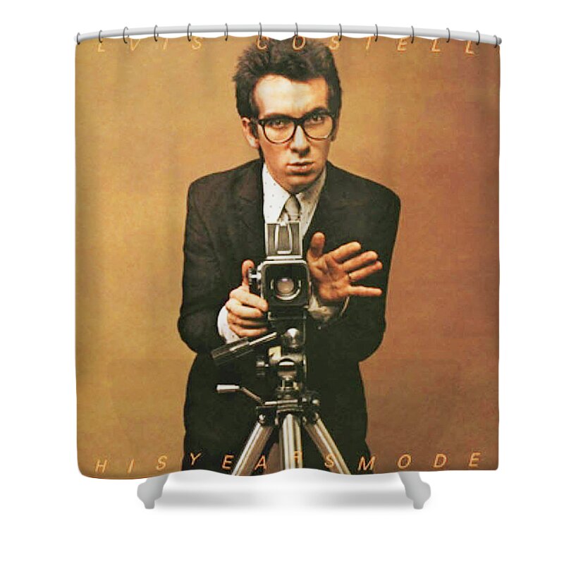  Elvis Costello Shower Curtain featuring the photograph COSTELLO This Years Model by Imagery-at- Work