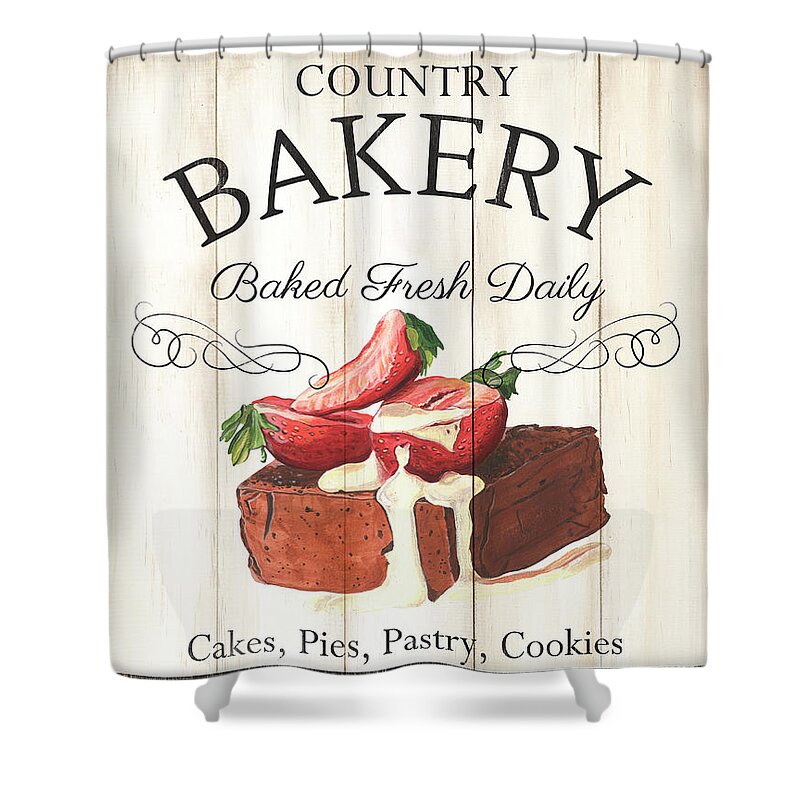 Bakery Shower Curtain featuring the painting Country Bakery 1 by Debbie DeWitt
