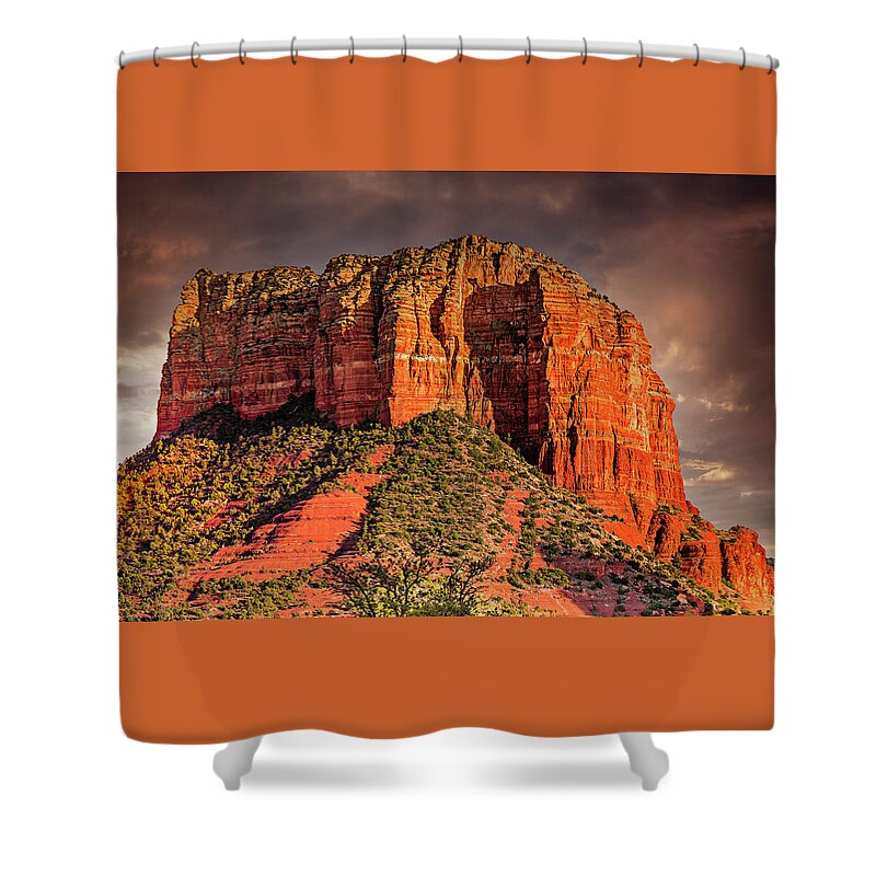 Sedona Shower Curtain featuring the photograph Courthouse Rock Closeup by Al Judge