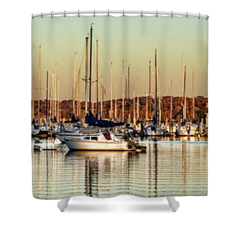 Cove At Sunset Shower Curtain featuring the photograph Cove at Sunset Large by Sharon Popek