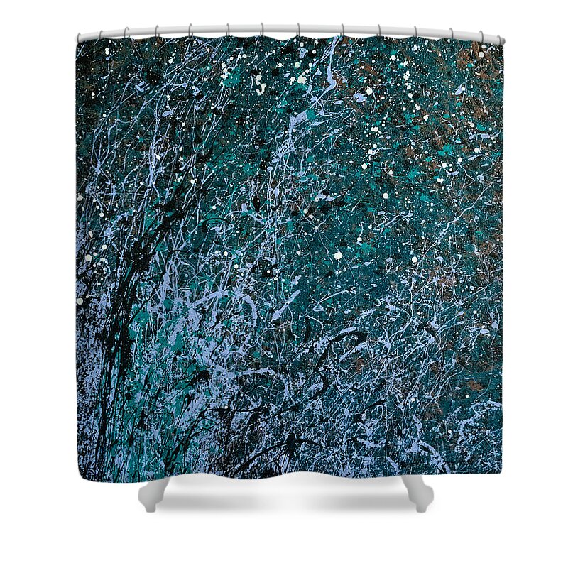 Abstract Shower Curtain featuring the painting Cove Hold by Heather Meglasson Impact Artist