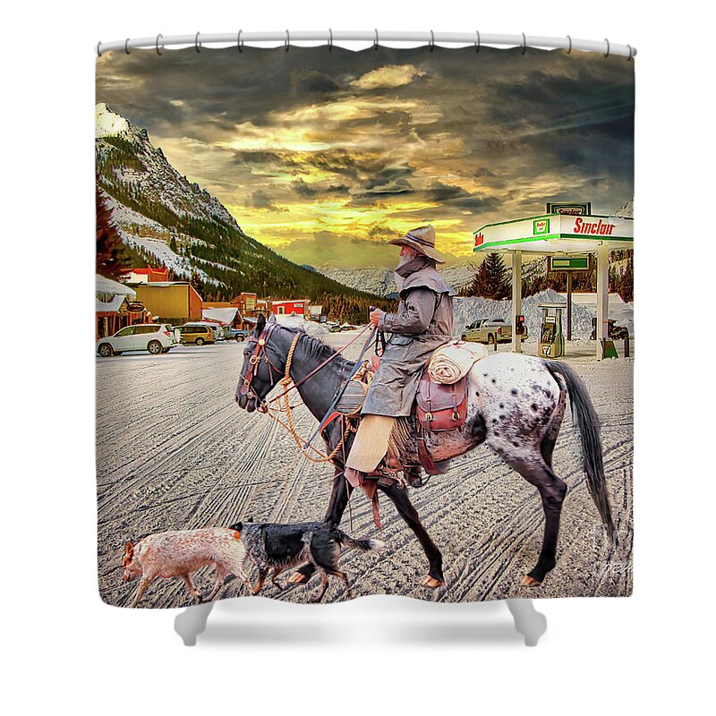 Cowboys Shower Curtain featuring the photograph Cowboy Artistry by DB Hayes