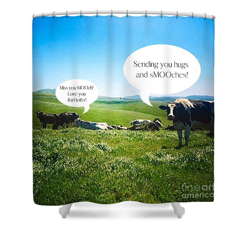 Cows Shower Curtain featuring the photograph Cows Talking by Christie Olstad