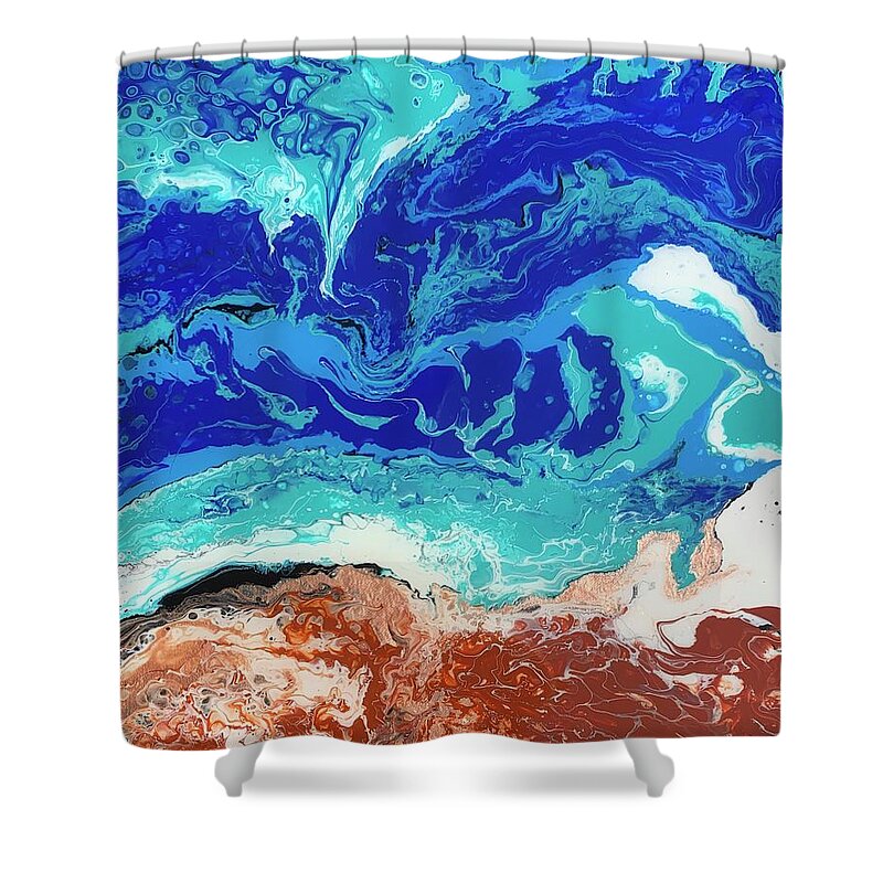 Ocean Shower Curtain featuring the painting Crash by Nicole DiCicco