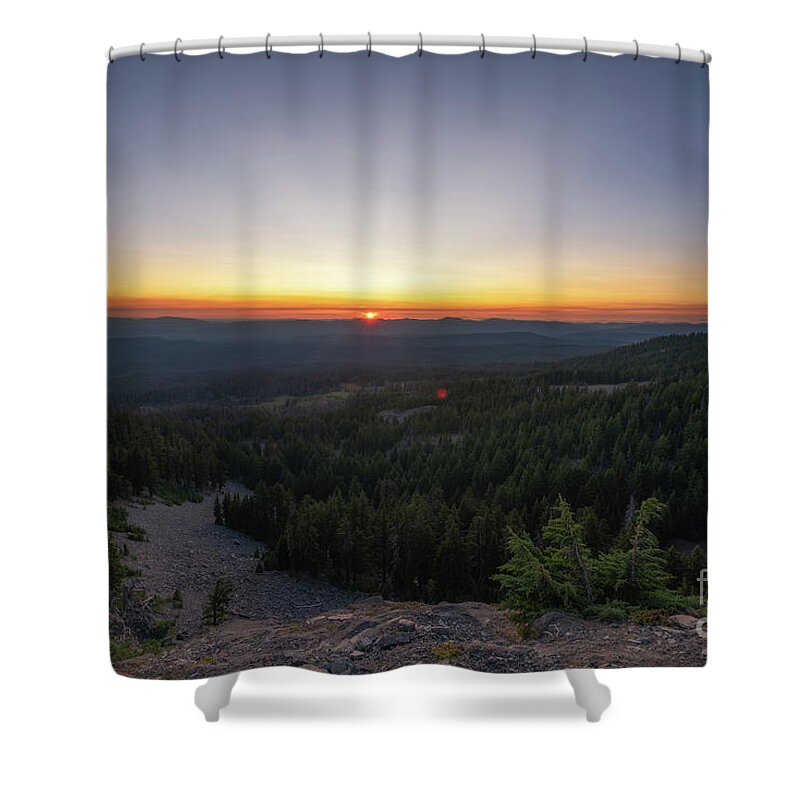 Crater Lake Shower Curtain featuring the photograph Crater Lake Rim Drive Sunset by Michael Ver Sprill