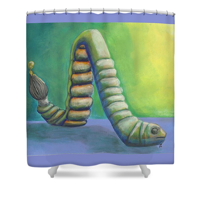 Worm Shower Curtain featuring the painting Creative Juices by Vicki Noble