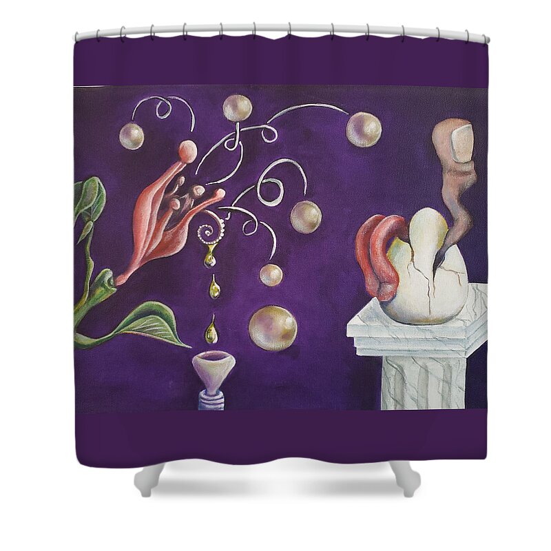 Thumb Shower Curtain featuring the painting Creative Mousetrap by Vicki Noble