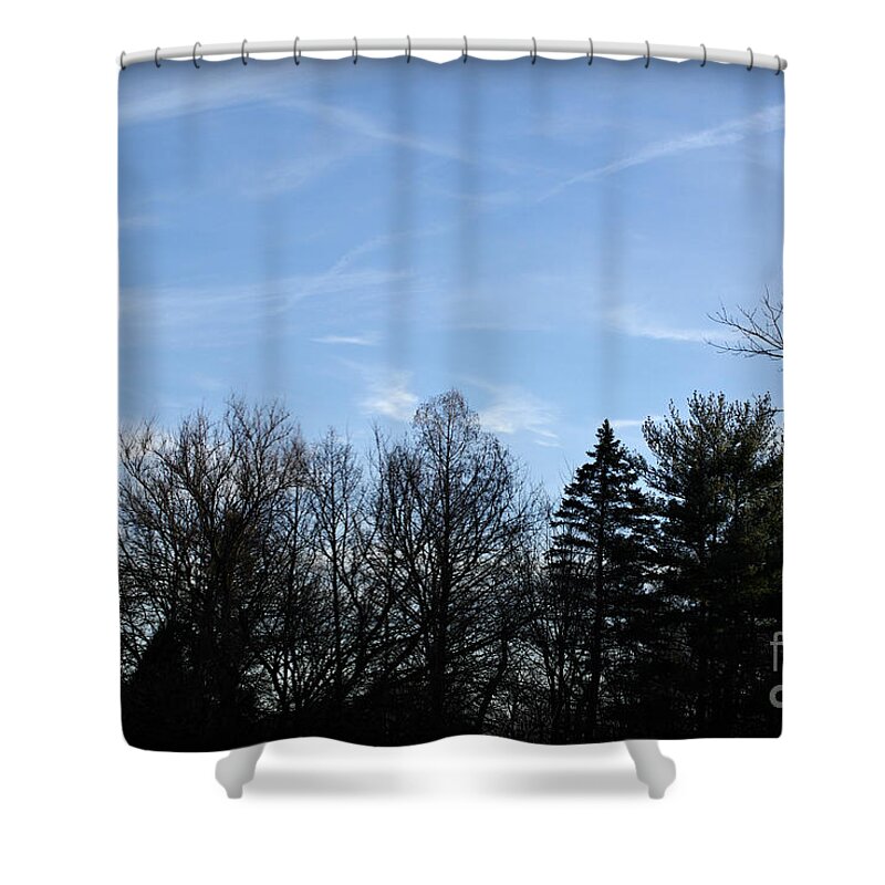 Landscape Photography Shower Curtain featuring the photograph Criss Cross Cloud Formations by Frank J Casella