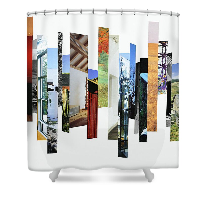 Collage Shower Curtain featuring the photograph Crosscut#116 by Robert Glover