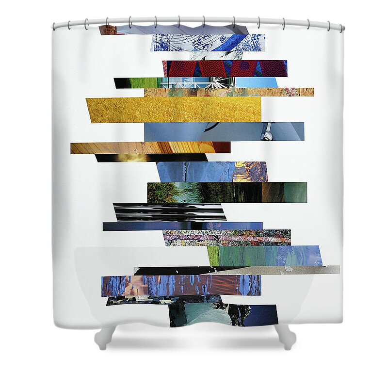 Collage Shower Curtain featuring the photograph Crosscut#123v by Robert Glover