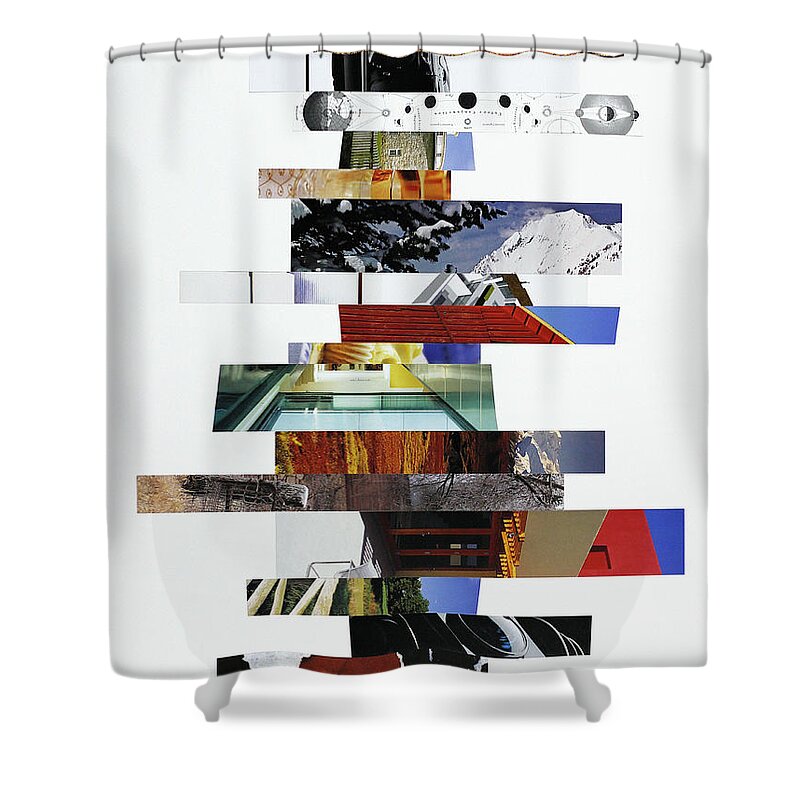 Collage Shower Curtain featuring the photograph Crosscut#124v by Robert Glover