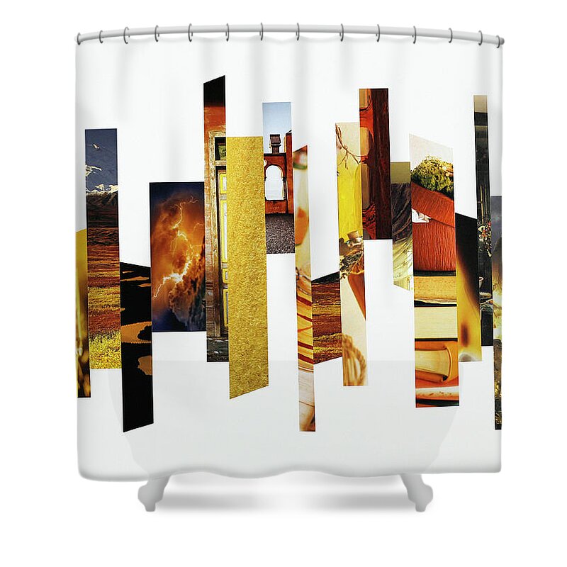 Collage Shower Curtain featuring the photograph Crosscut#130 by Robert Glover