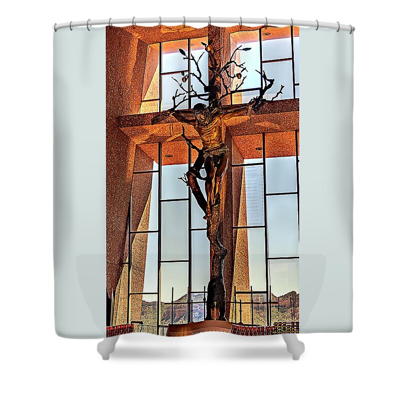 Sedona Shower Curtain featuring the photograph Crucifix by Al Judge