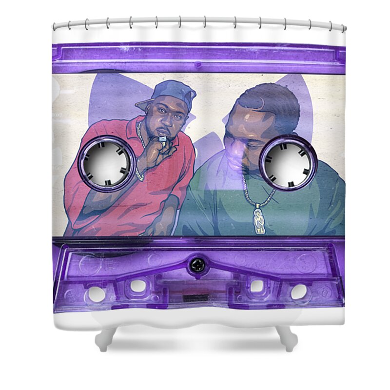 Chef Shower Curtain featuring the drawing Cuban Linx 25 by Miggs The Artist