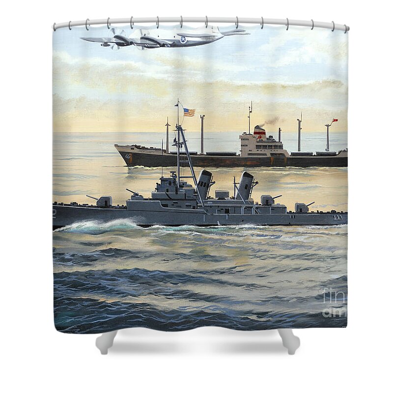 Dean Ellis Shower Curtain featuring the painting Cuban Missile Crisis by Dean Ellis