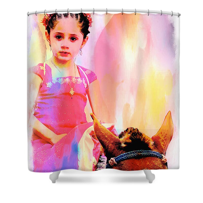 2211a Shower Curtain featuring the photograph Cuenca Kids 1630 by Al Bourassa