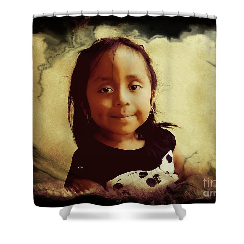 2217b Shower Curtain featuring the photograph Cuenca Kids 1637 by Al Bourassa