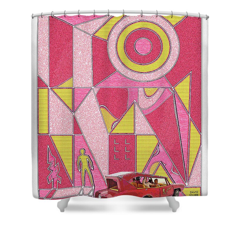 Cultcars Shower Curtain featuring the digital art CultCars / Hey Hey by David Squibb