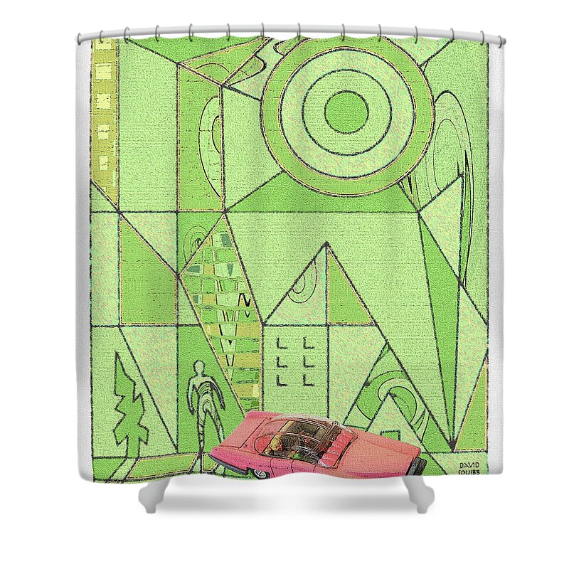 Cultcars Shower Curtain featuring the digital art CultCars / Pernod by David Squibb