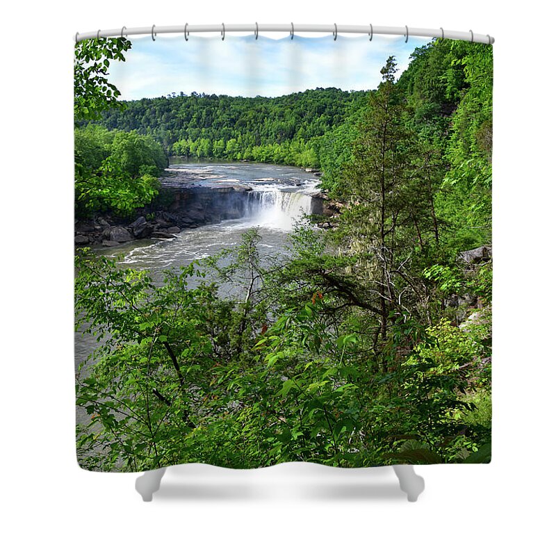 Cumberland Falls Shower Curtain featuring the photograph Cumberland Falls 35 by Phil Perkins