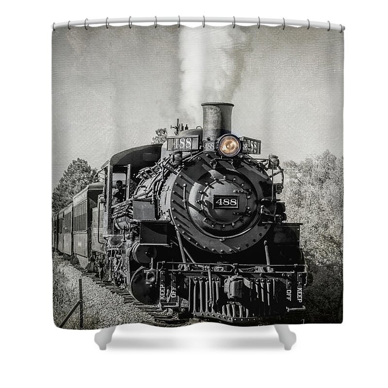 Chama Shower Curtain featuring the photograph Cumbres and Toltec Narrow Gauge Train by Debra Martz