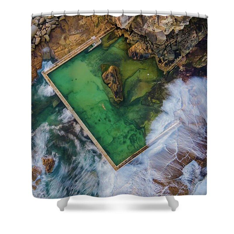 Beach Shower Curtain featuring the photograph Curl Curl Rockpool by Andre Petrov