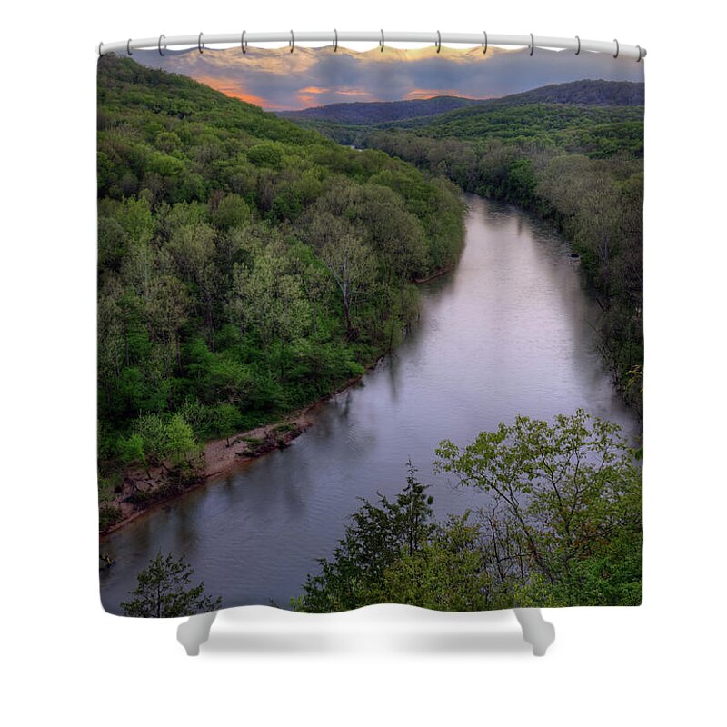 River Shower Curtain featuring the photograph Current River from Bee Bluff #1 by Robert Charity