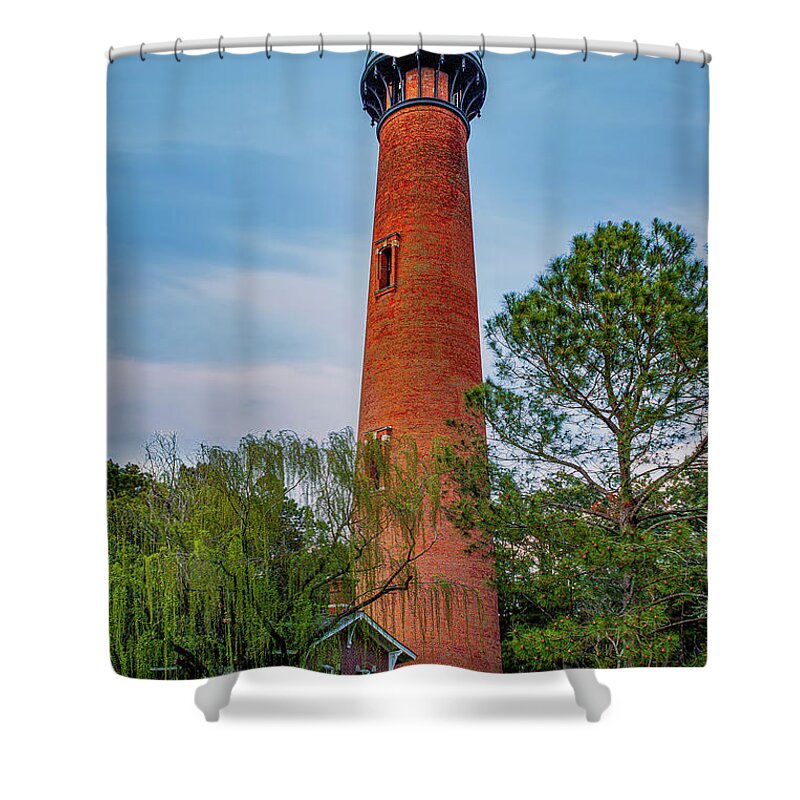 Architecture Shower Curtain featuring the photograph Currituck Beach Lighthouse by Nick Zelinsky Jr