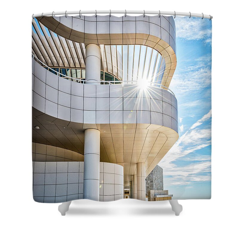 Brentwood Shower Curtain featuring the photograph Curvilinear Lines of the Getty by David Levin