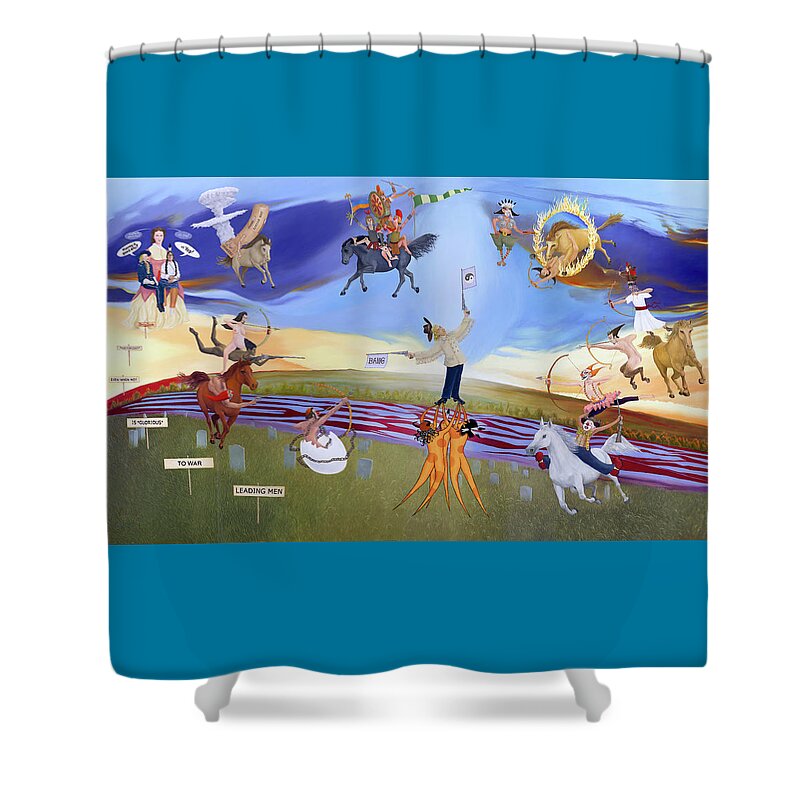 George Custer Shower Curtain featuring the painting Custer's Last Stand by Hone Williams